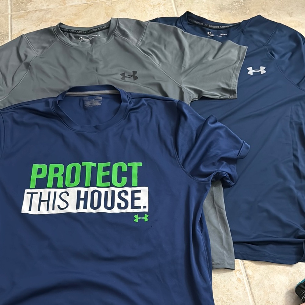 Under Armour Men’s 'Protect This House' Short Sleeve Performance Tee - Navy/Gray